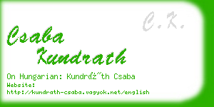 csaba kundrath business card